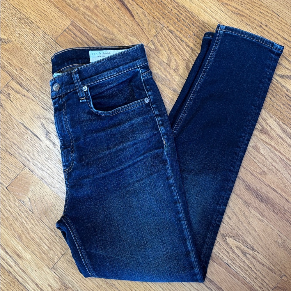 Rag & Bone Riverdale High Rise Ankle Skinny Dark Wash Blue Jeans Women’s Size 28 - Picture 11 of 15